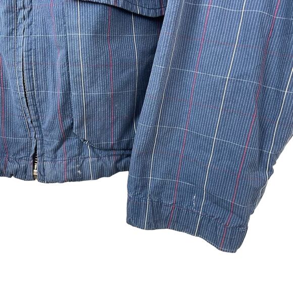 Tommy Hilfiger Vintage Zip Up Jacket Hooded Blue Red Plaid Lined Coat Size Small - Picture 7 of 12
